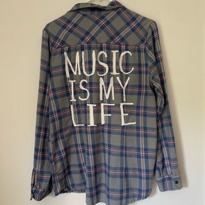 music is my life flannel!!